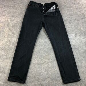 Levi Premium Wedgie Straight Mens 28x28 Black Denim Jeans